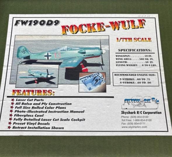 Skyshark RC Focke-Wulf FW190D9 1/7スケール