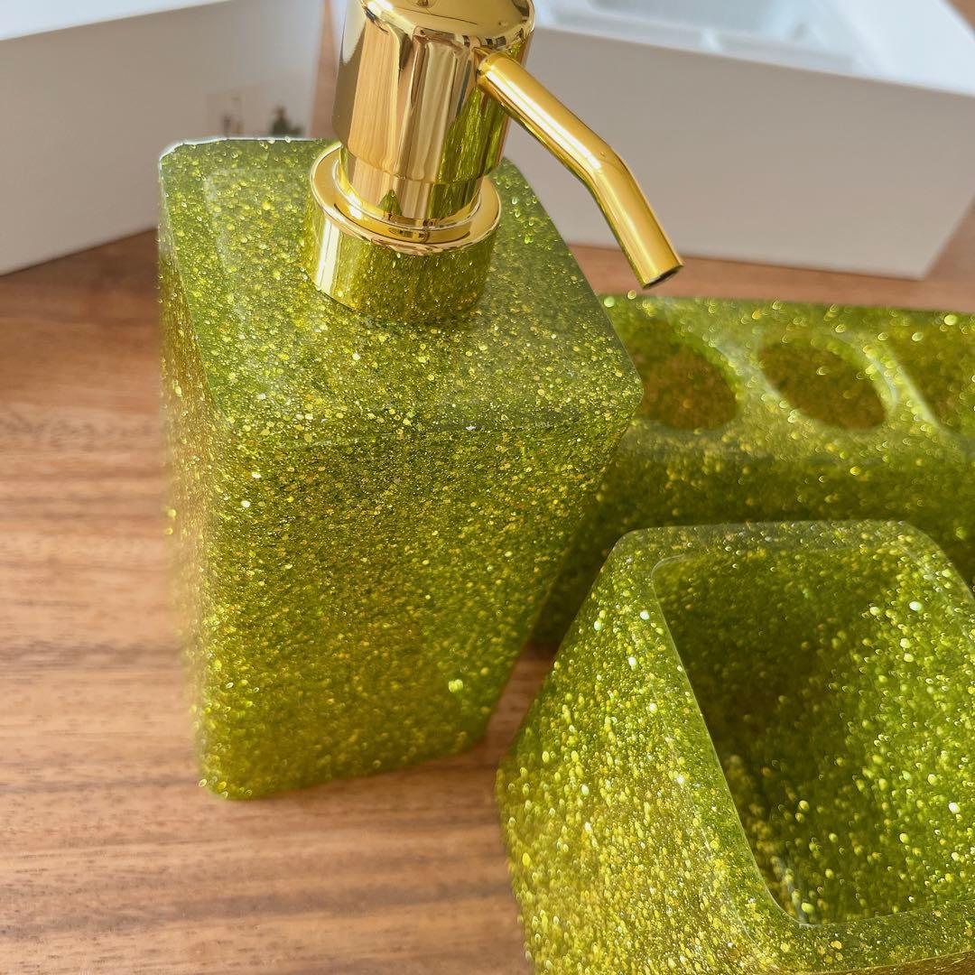 早い者勝ち❣️バスルームアクセサリーセット 5点 グリーン プレゼント おしゃれ