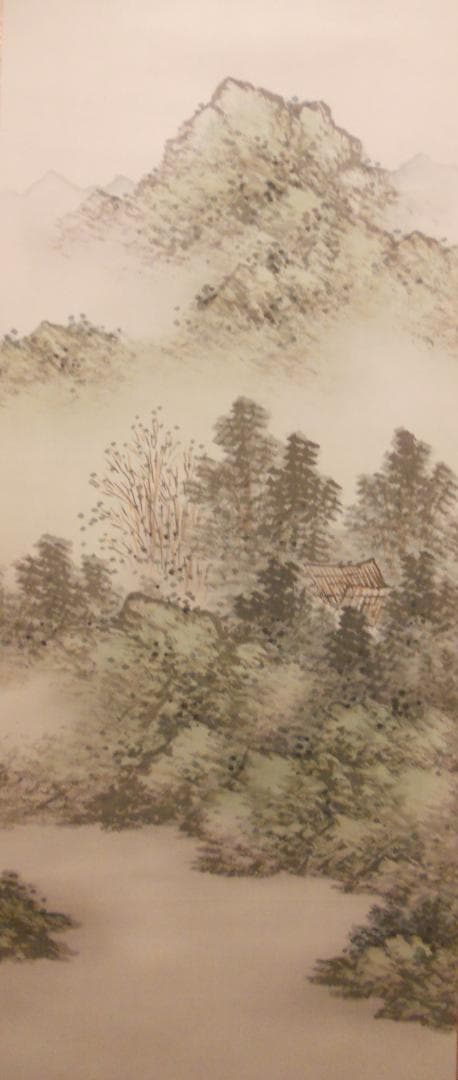 掛け軸 墨泉 清渓雅趣図 絹本 希少 軸装 茶道具 掛軸 美品 です。