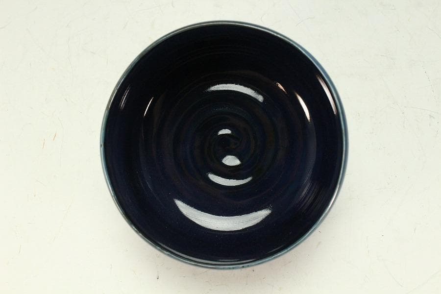 加藤巖作 藍彩茶碗 煎茶 美品 共箱(K-YC429)