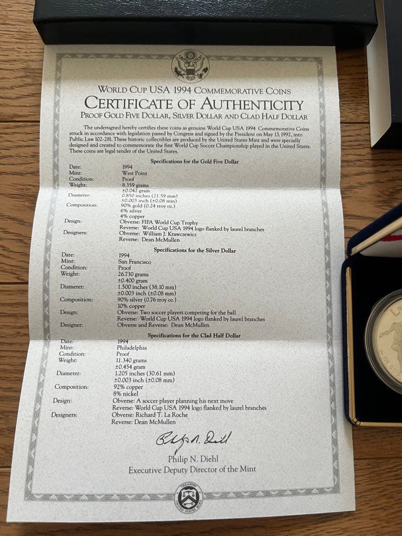 希少1994アメリカ サッカーワールドカップ 記念メダルセット 金貨 銀貨 銅貨