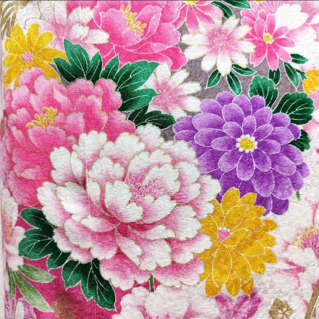 振袖フルセット(8点)・成人式・金彩加工・くすみ・ピンク・正絹・逸品