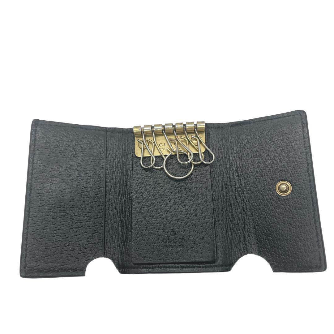 【美品】グッチ　6連 キーケース アニマリエ ビー　蜂　 ブラック