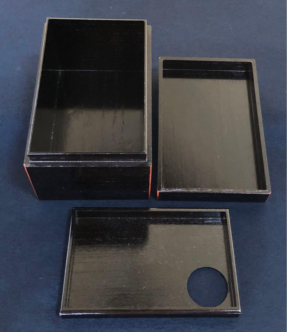 ‼️割引《R》茶道具 黒柿合せ塗 茶箱 お茶道具6点付　250731F3