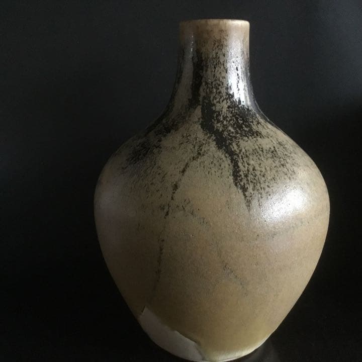 花瓶　日展参事　芸術院賞受賞作家　新開寛山造　供箱　京焼