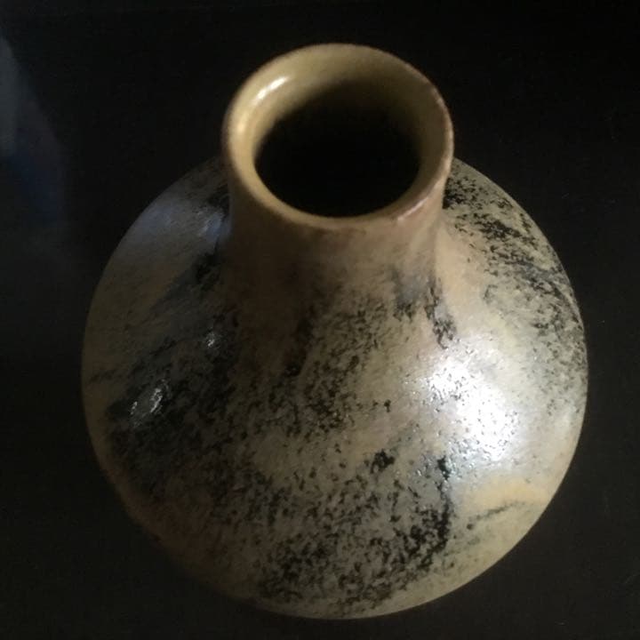 花瓶　日展参事　芸術院賞受賞作家　新開寛山造　供箱　京焼