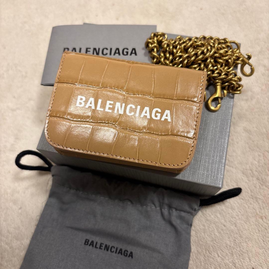 美品⭐️BALENCIAGA ショルダーウォレット　ミニ財布　三つ折り