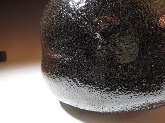 楽吉左衛門 十四代 覚入 黒「涼風」共箱 即中斎花押 k561