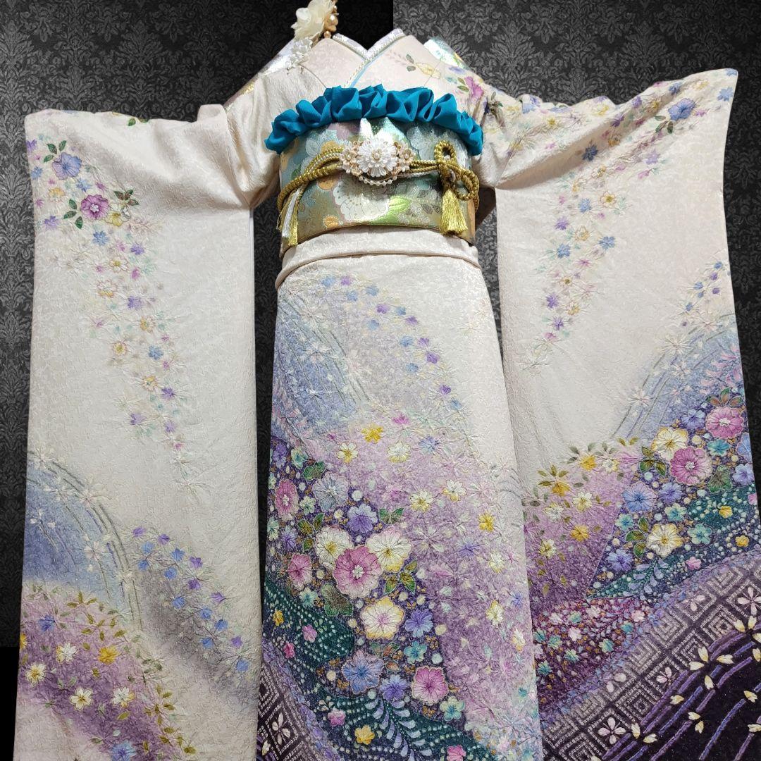 お直し無料☆振袖フルセット(8点)・成人式・辻ヶ花・辻が花・落款入り・作家物