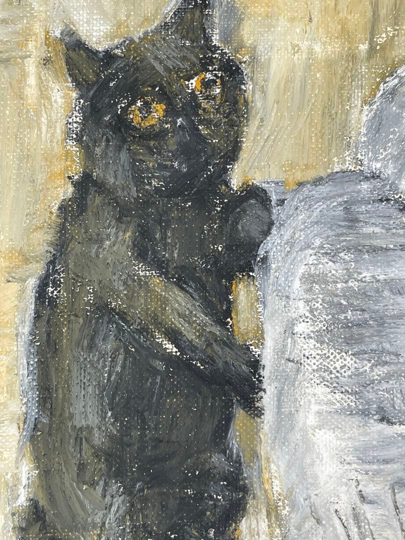 【ブラッキー】絵画 猫 Kuku