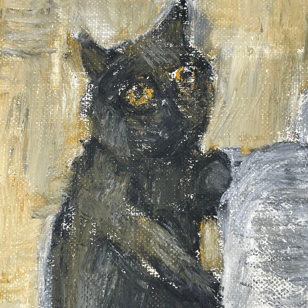 【ブラッキー】絵画 猫 Kuku