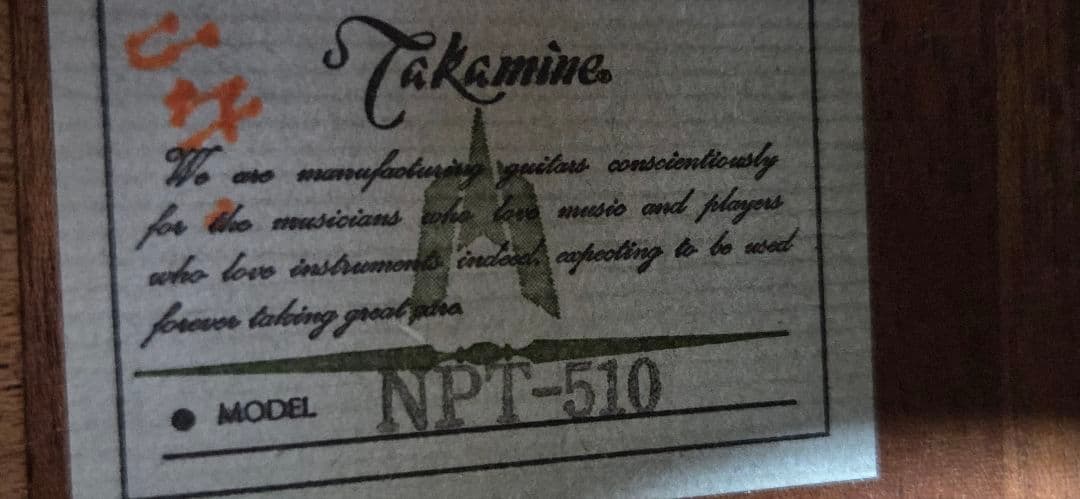 Takamine NPT-510アコースティックギター