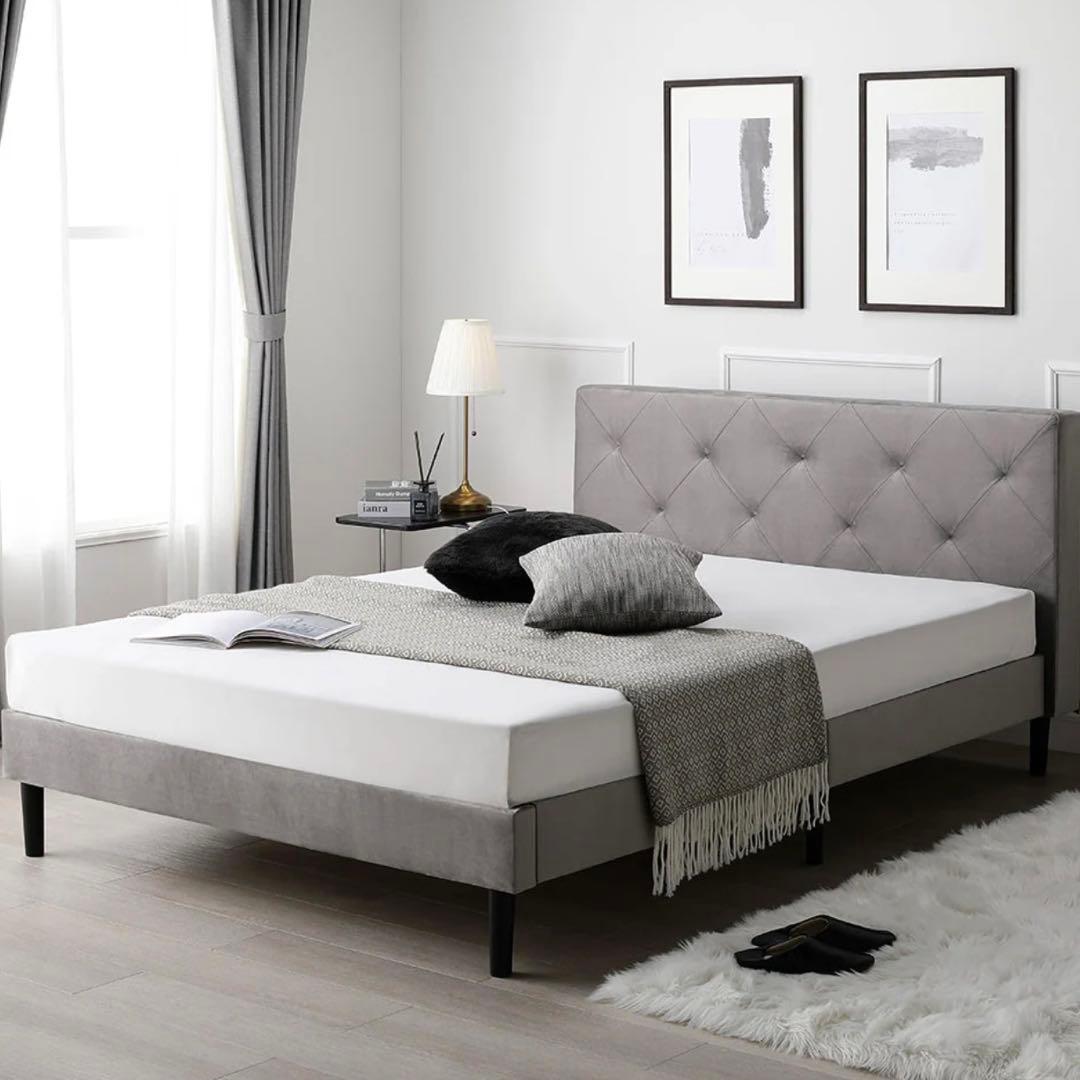 rasik ファブリックベッド すのこベッド シングル グレー