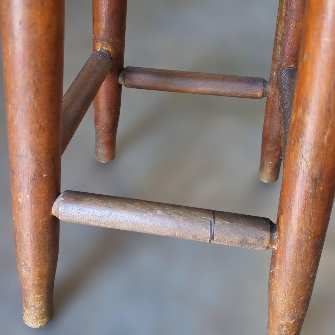 骨董　椅子　丸椅子　木製　スツール ブラウン アンティーク　イス