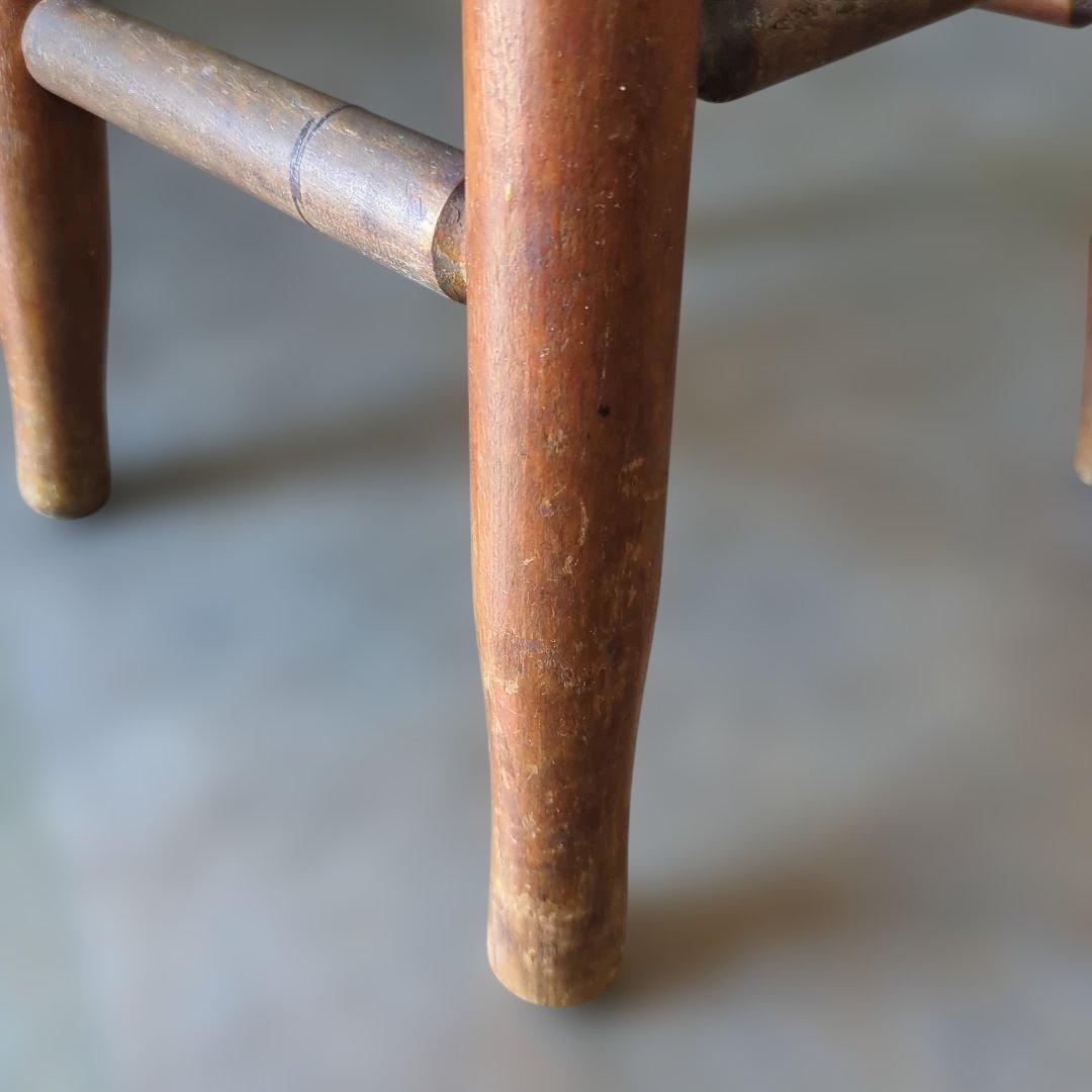 骨董　椅子　丸椅子　木製　スツール ブラウン アンティーク　イス