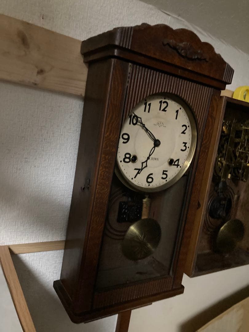 アンティーク柱時計 堀田時計 8日巻ボンボン時計稼働中
