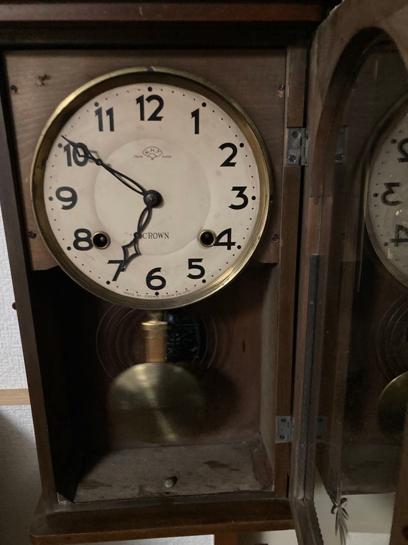 アンティーク柱時計 堀田時計 8日巻ボンボン時計稼働中