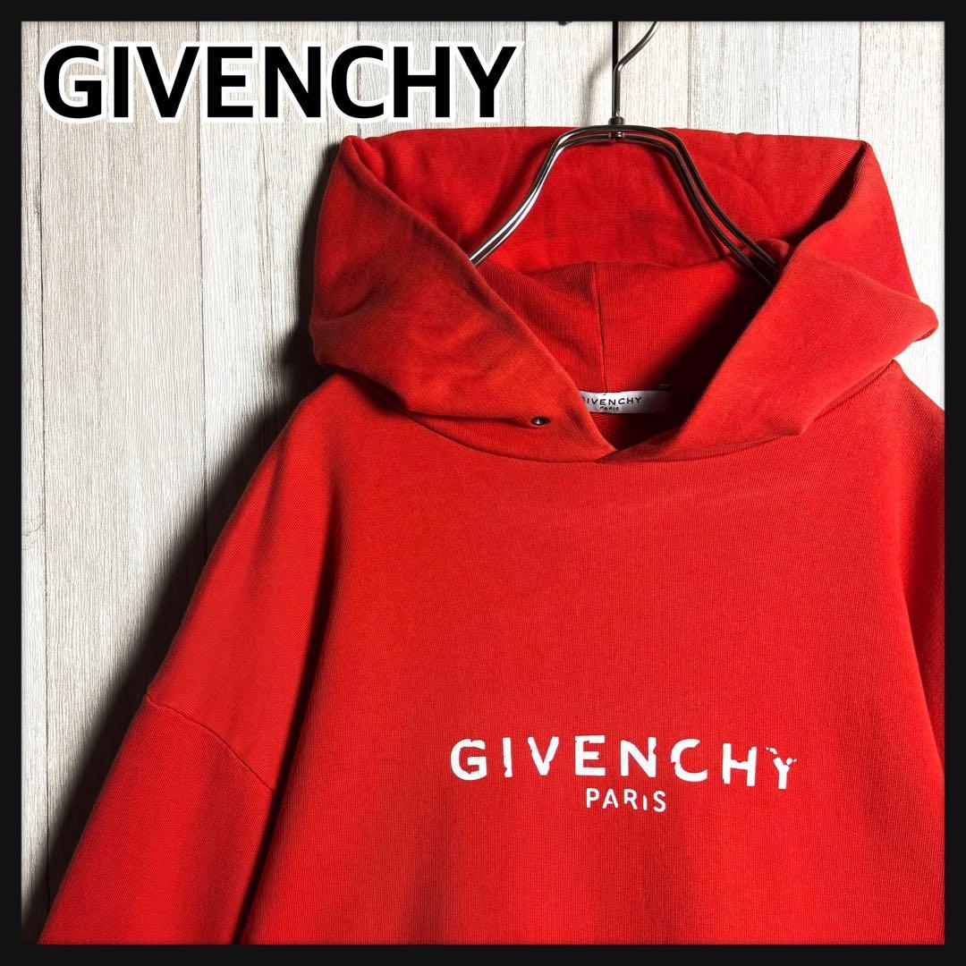 3504【人気・美品】ポルトガル製 ジバンシー センターロゴ スウェットパーカー