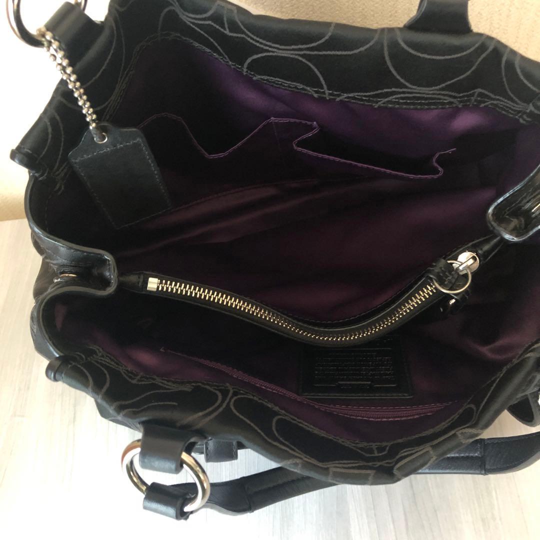 【美品】coach コーチ 黒 ナイロン バッグ