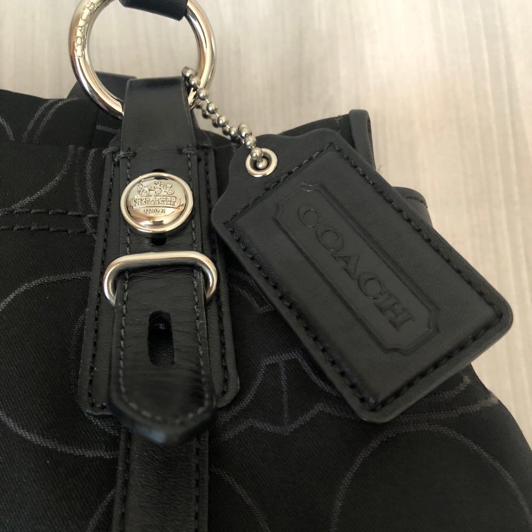 【美品】coach コーチ 黒 ナイロン バッグ