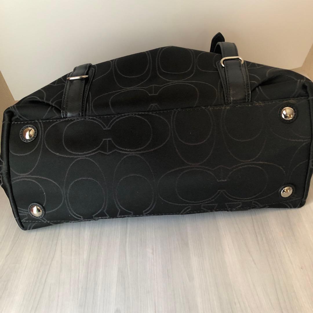 【美品】coach コーチ 黒 ナイロン バッグ