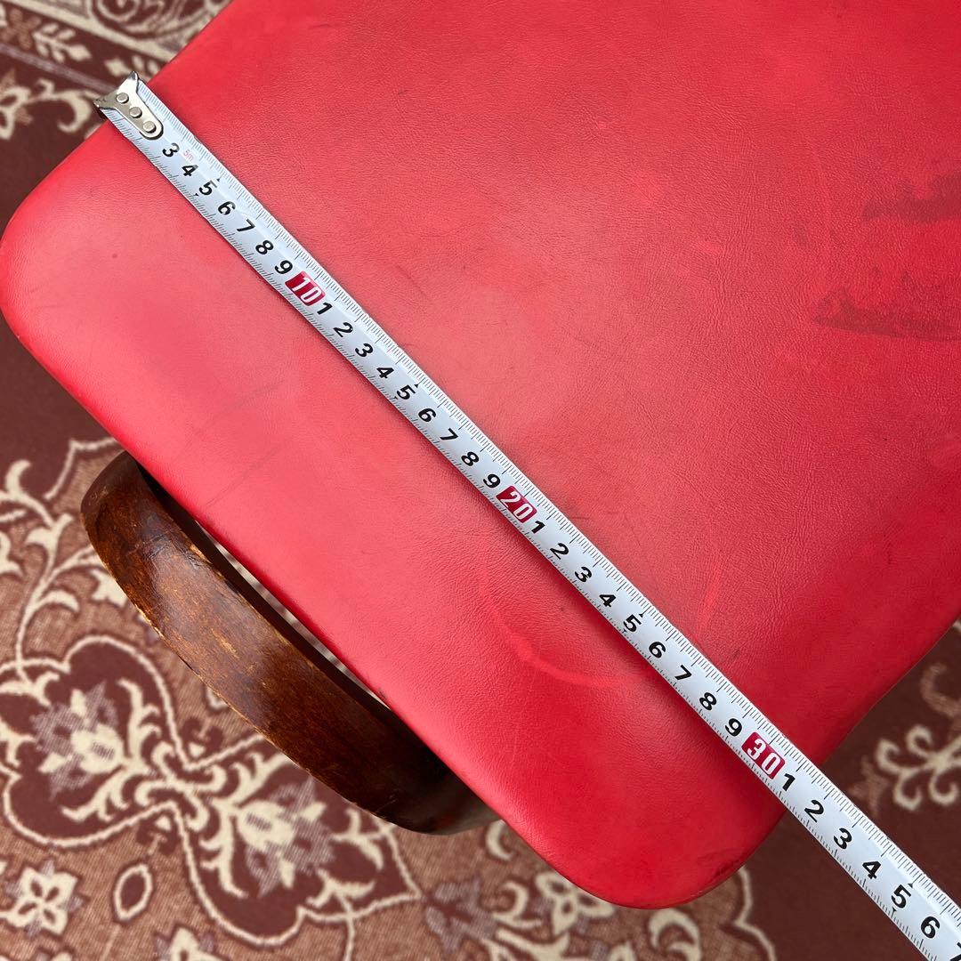 剣持勇デザイン ◾️ 秋田木工 木製スタッキングスツール 椅子 赤 レッド