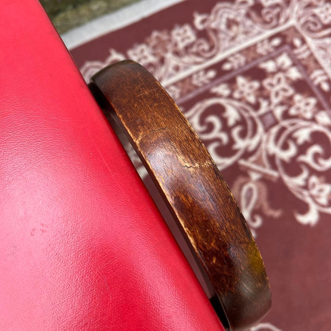 剣持勇デザイン ◾️ 秋田木工 木製スタッキングスツール 椅子 赤 レッド