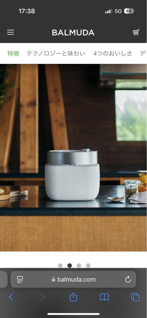 新品未開封　BALMUDA THE GOHAN ホワイト　ご飯　ごはん