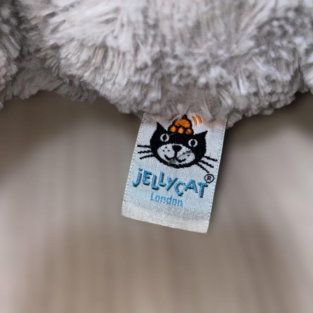  グレーうさぎ　花柄　ぬいぐるみM