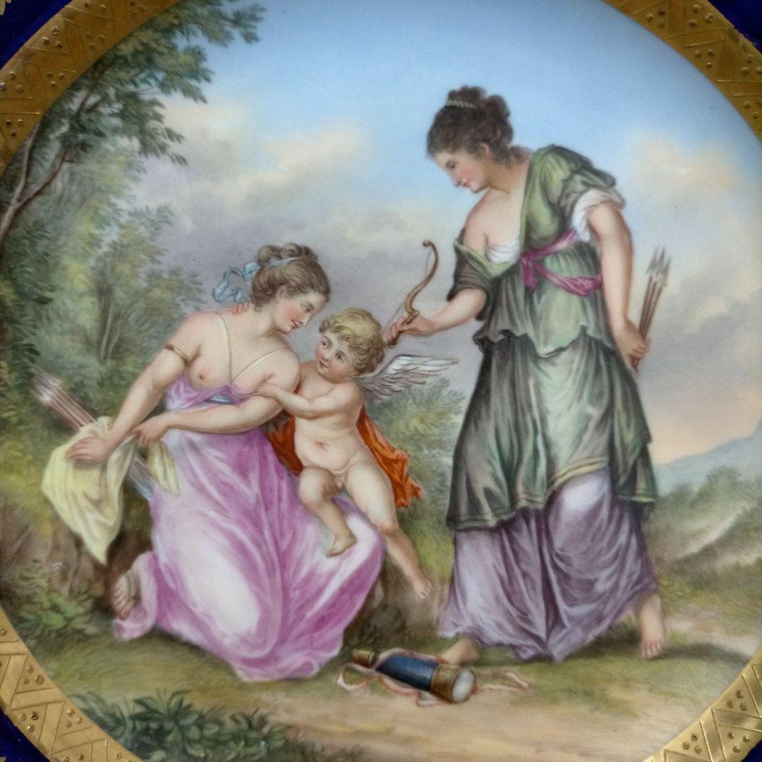 MEISSEN ボタン剣 飾り皿 プレート 天使