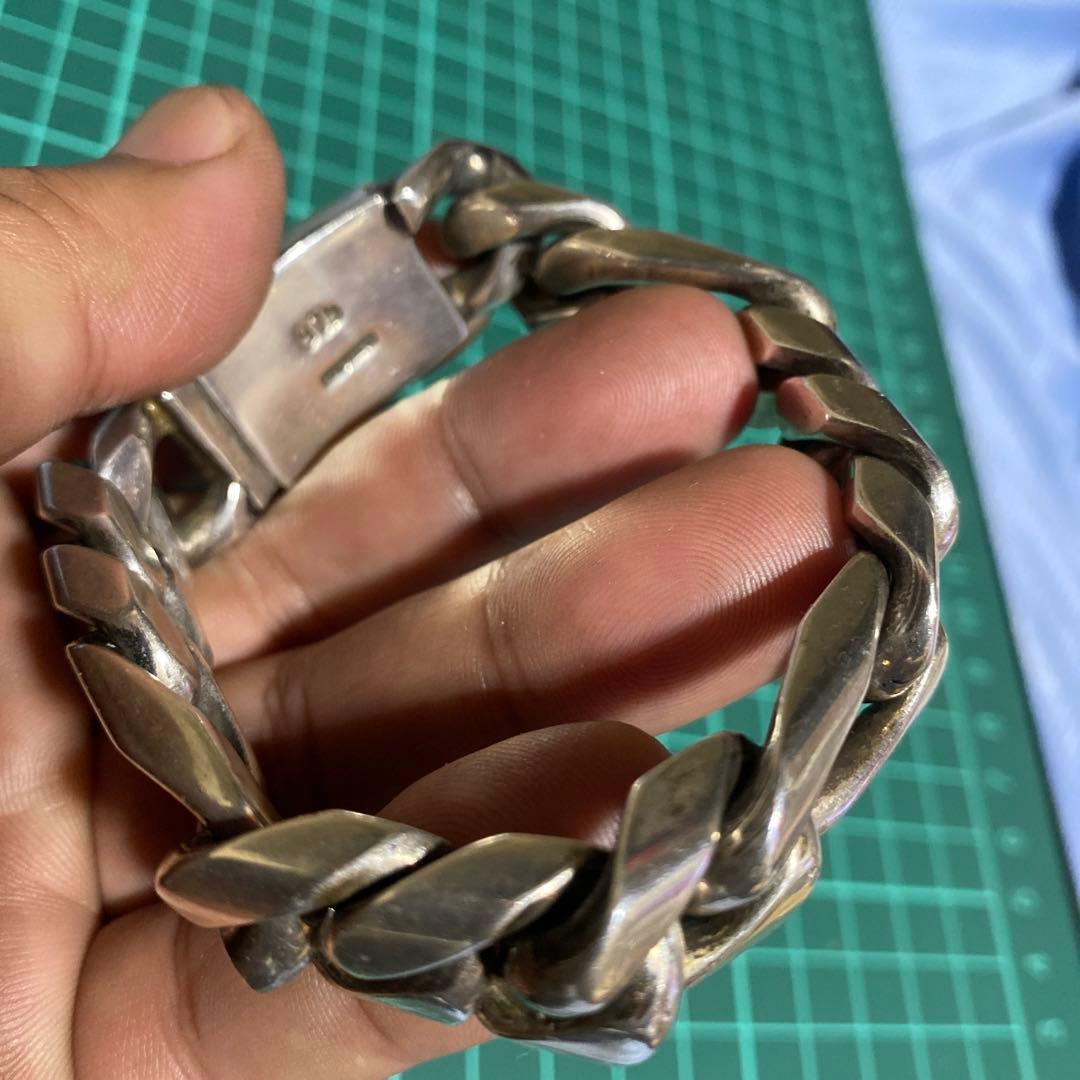 すごく素早い　ブレスレット925 メキシコ　喜平　ユリモチーフ