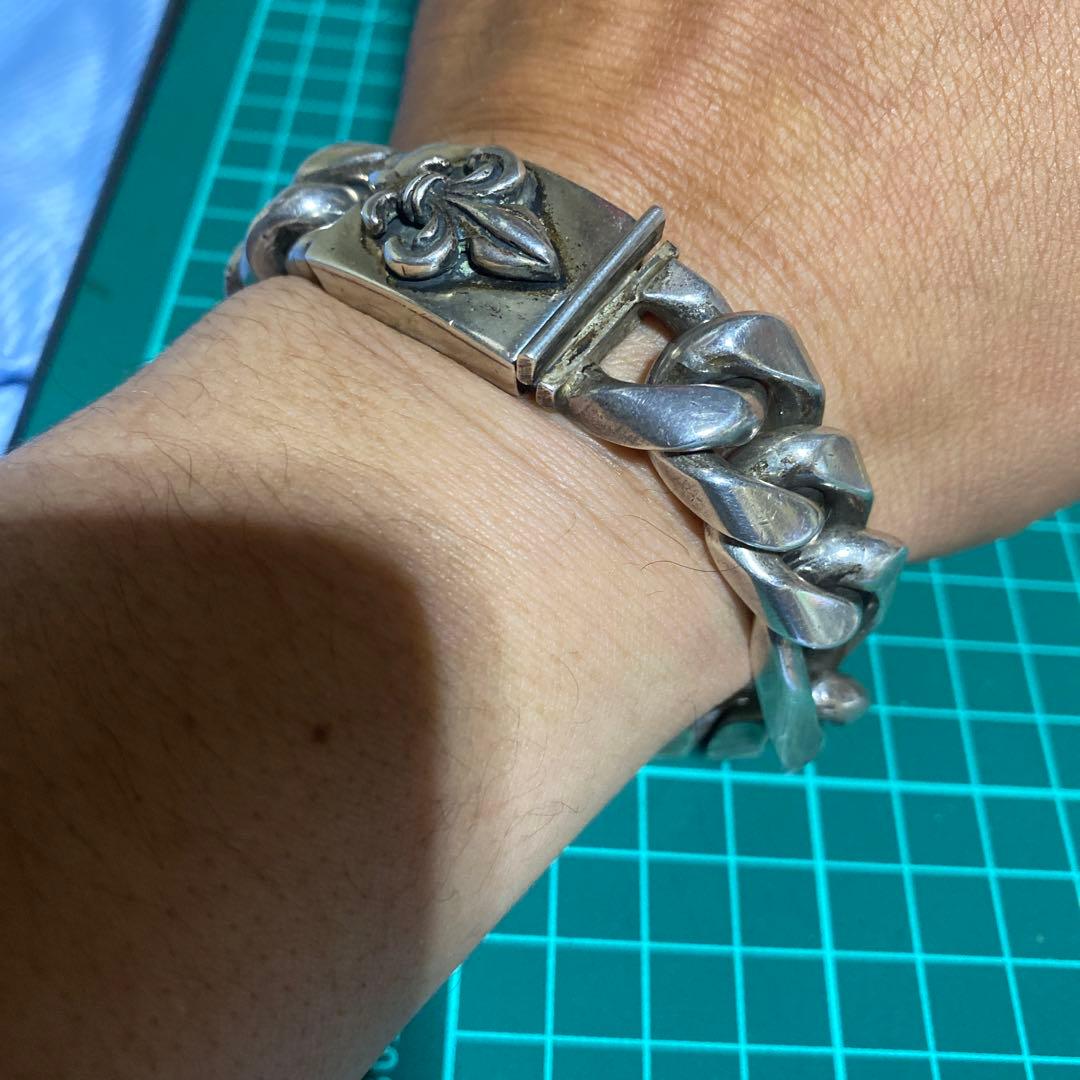 すごく素早い　ブレスレット925 メキシコ　喜平　ユリモチーフ