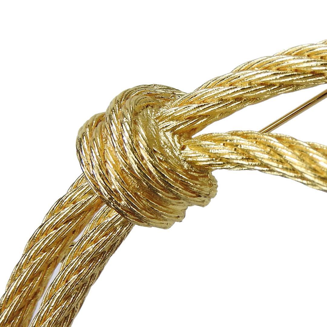 Christian Dior 紐モチーフ ブローチ メタル ゴールド