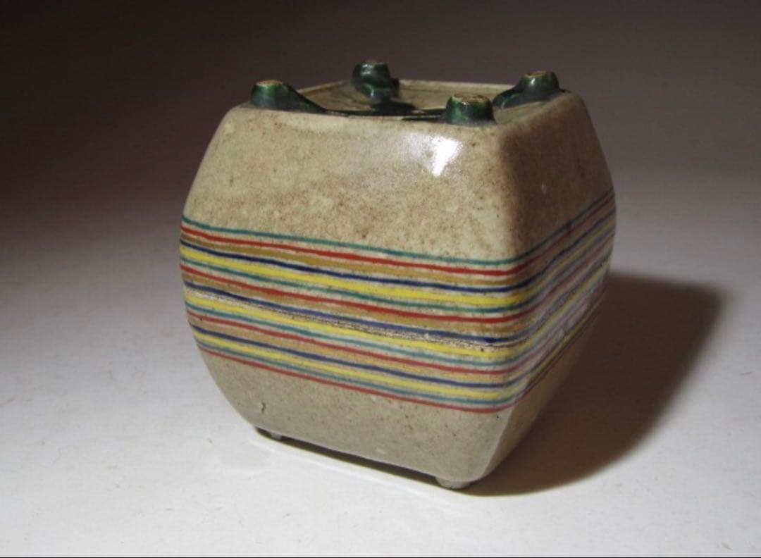 野々村仁清 糸巻形香炉 表七代 如心斎花押の名品！7776