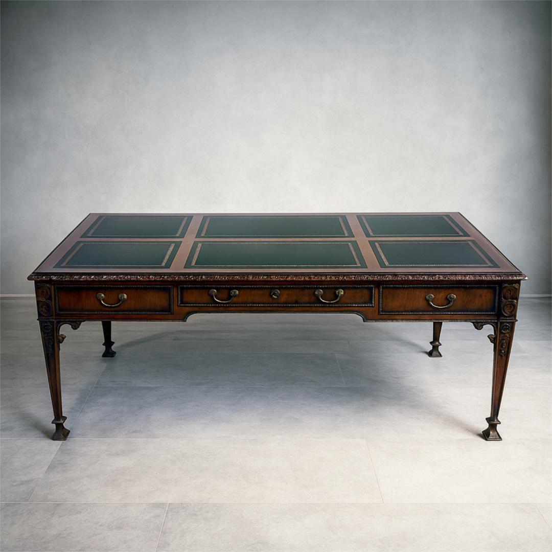 アンティーク デスク レザートップ 英国クラシック 木製