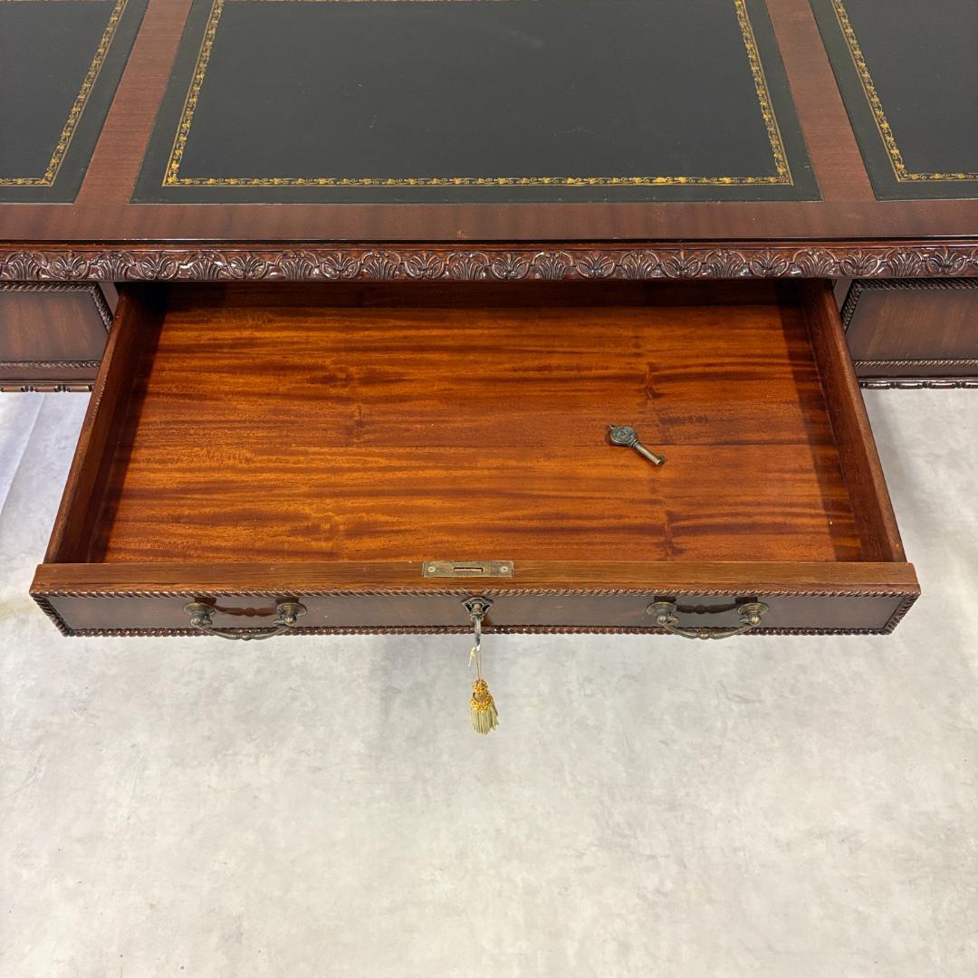 アンティーク デスク レザートップ 英国クラシック 木製