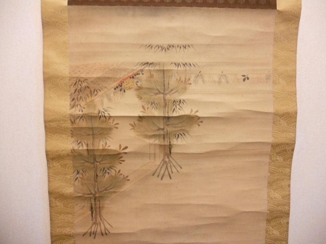 掛け軸 万歳之図 郷土資料 紙本 希少 軸装 茶道具 掛軸 です。