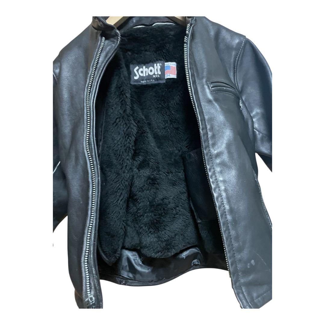 Schott ショット ライナー付 レザー シングルライダースジャケット 34