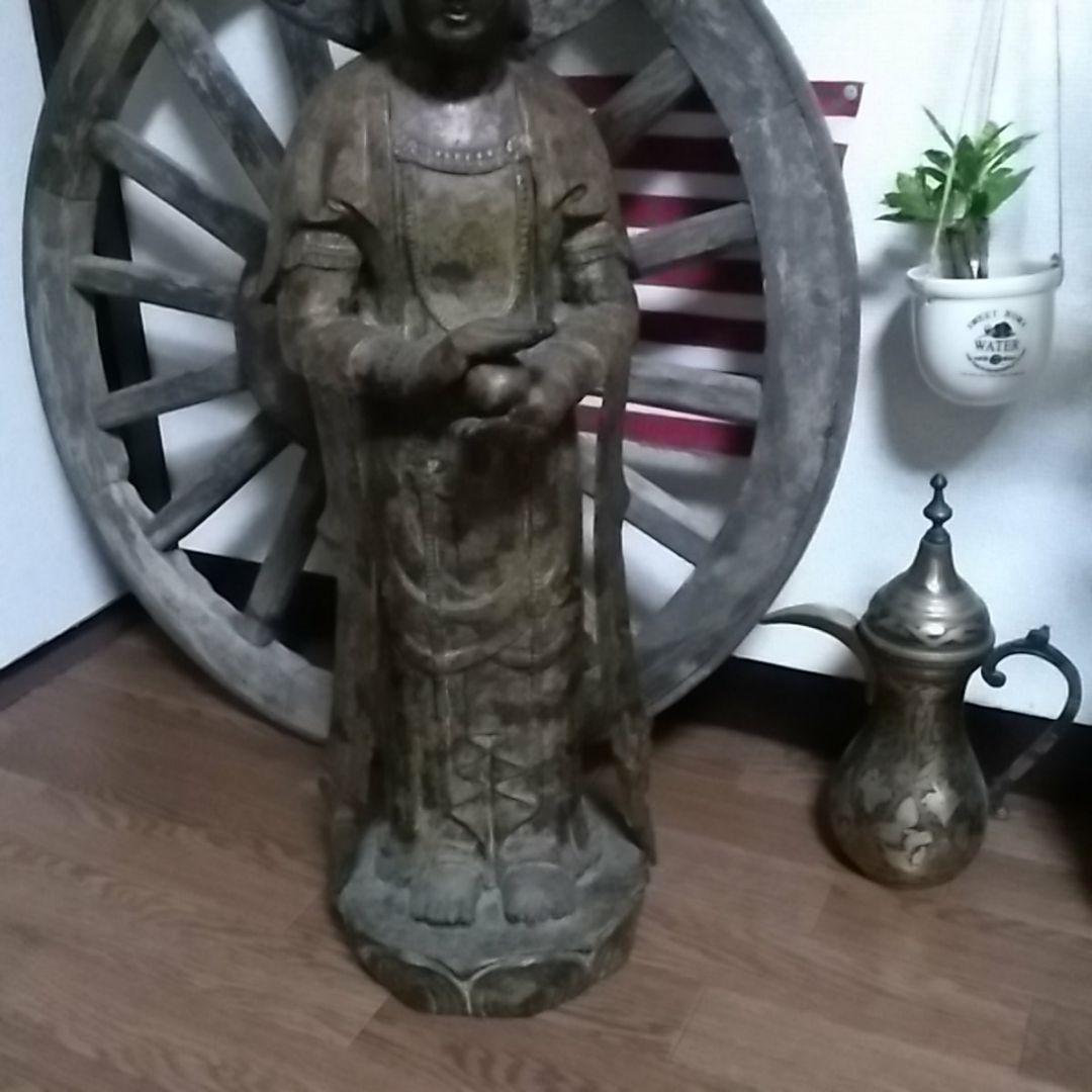 古い仏像/観音像　95センチ