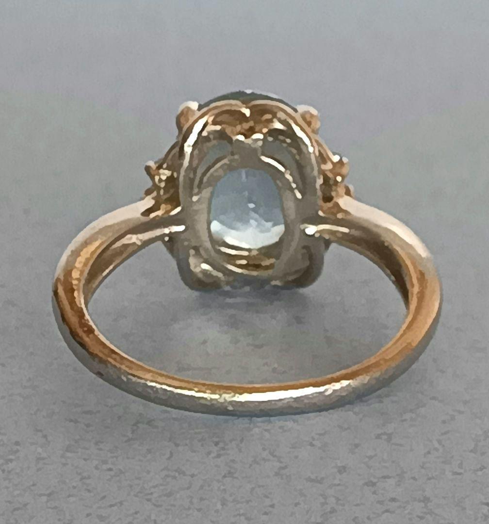 大粒アクアマリンリング♦2.85㌌✨／オーバル／#11／プラチナ枠／品質保証書付