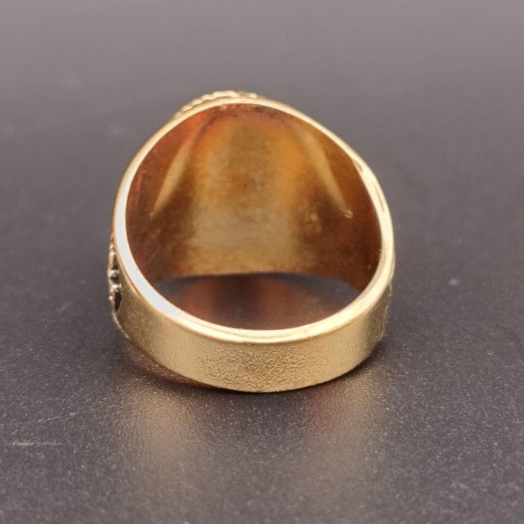 カレッジリング 18KT G.E. A.T.L. リング指輪 レッドストーン