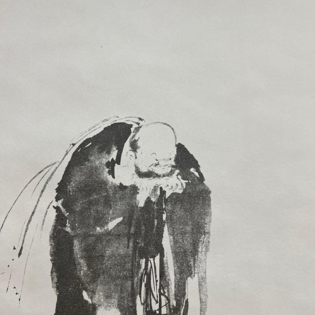 掛け軸 宮本 武蔵作　布袋観闘鶏図