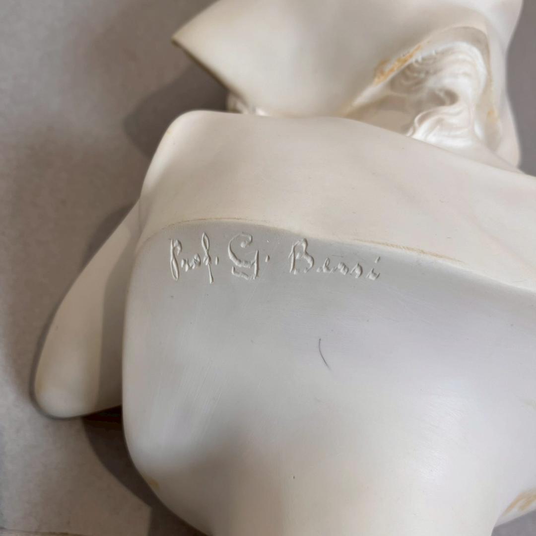 Giuseppe Bessi イタリアン ヴィンテージ 微笑む少女の胸像