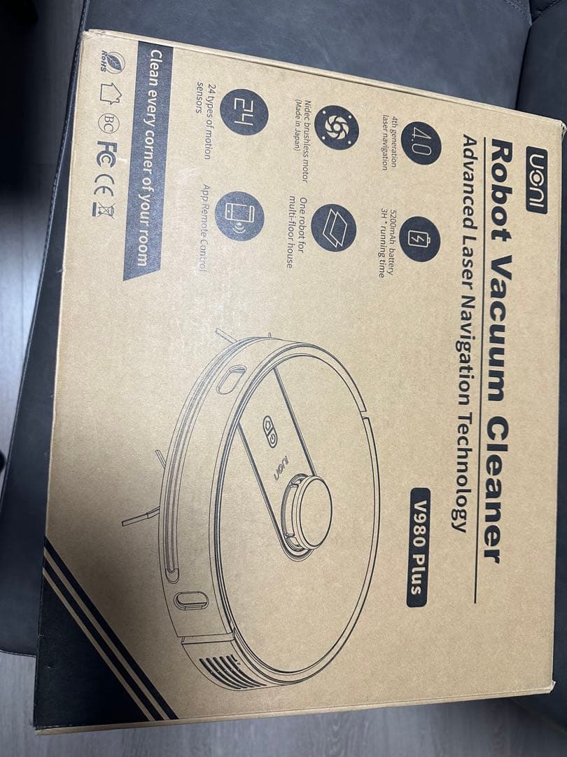 【極美品】Uoni ロボット掃除機 V980 Plus 自動マッピング　水拭き◎