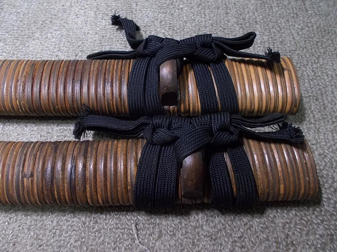 模造刀 居合刀 日本刀全長102cm1289g 67.5cm801g 鉄鍔 竹編