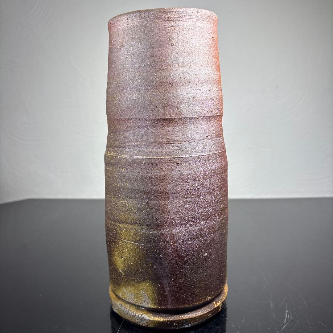 真作　人間国宝　藤原雄　備前花入　高さ約24センチ