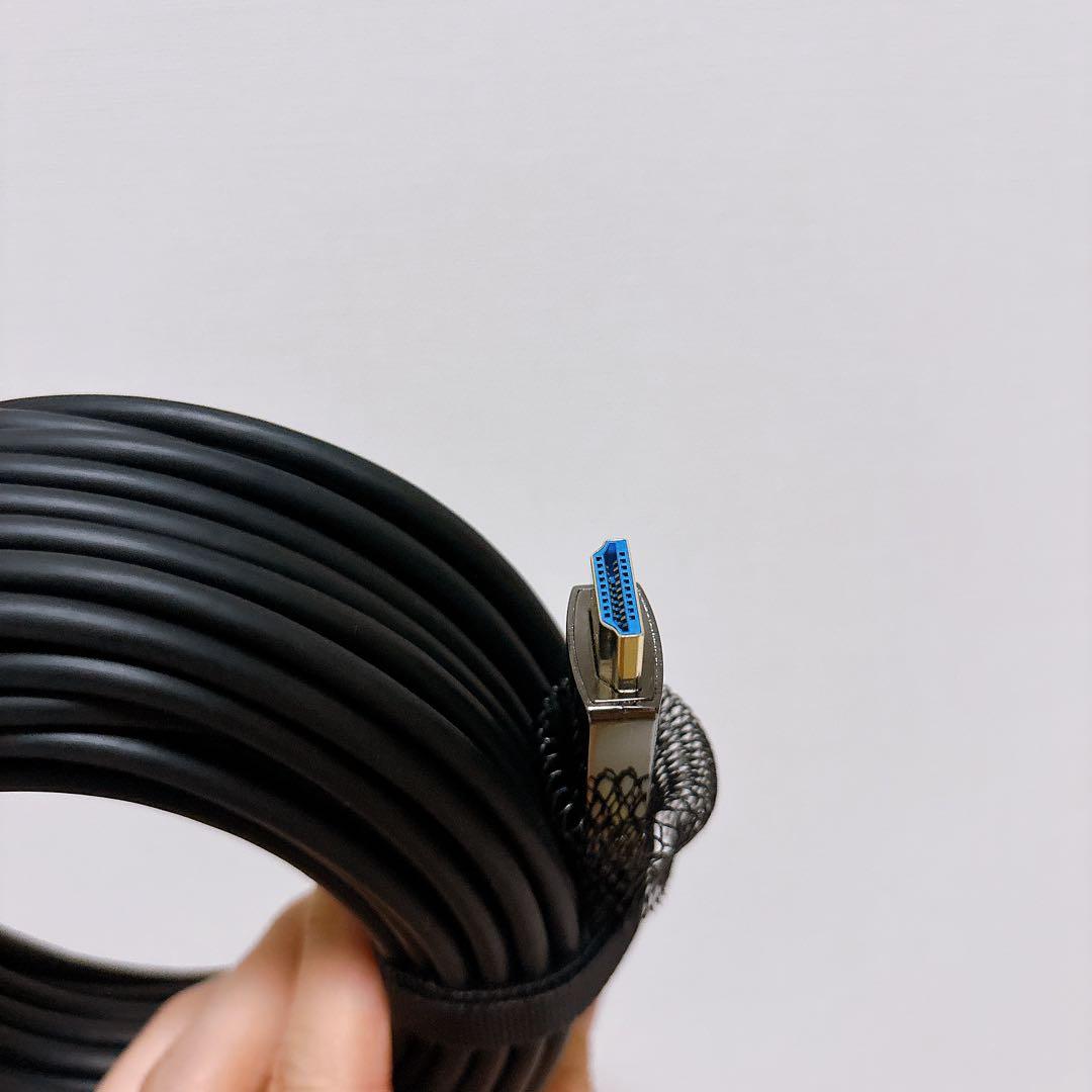 8K対応 HDMIファイバーオプティカルケーブル 20m ブラック 黒