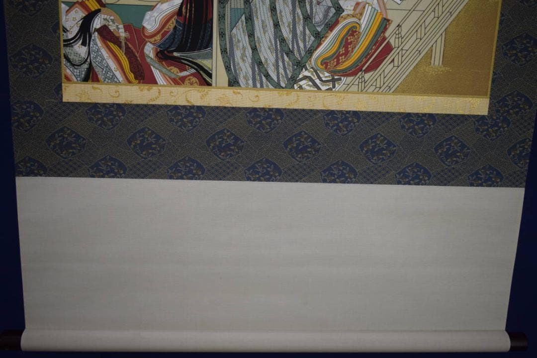 複製/作者不明/大和絵/人物出産図/横物/工芸/布袋屋掛軸HJ-326