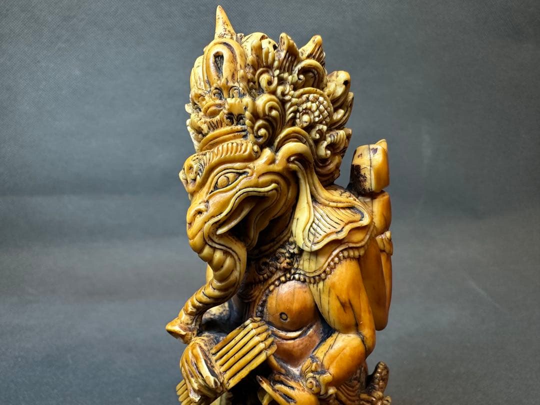 極上　置物　ガネーシャ　象神　仏像　天然素材　アンティーク　骨董　飾り物　古美術