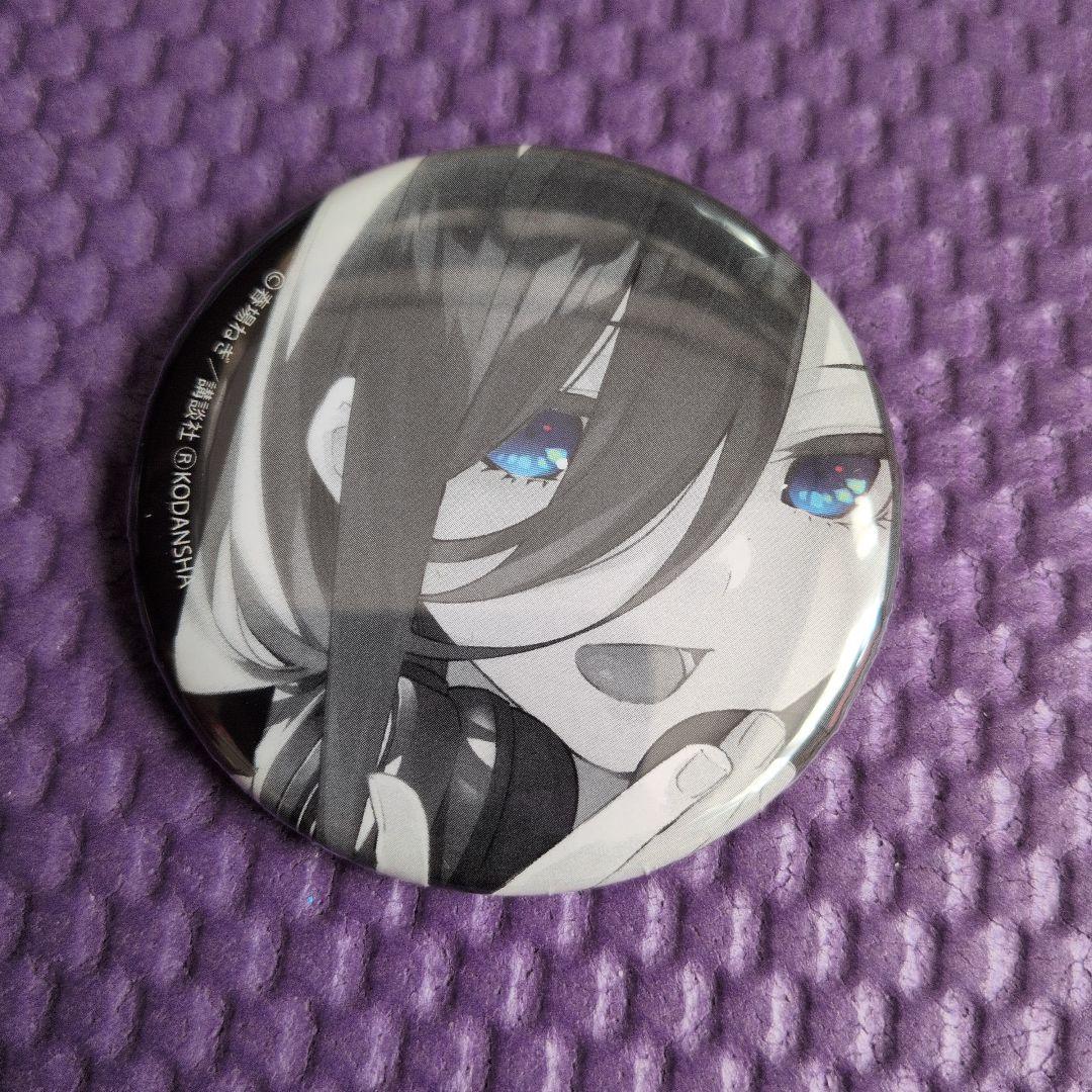 五等分の花嫁　TheキャラSHOP ブラインド缶バッジ　原画　中野三玖モノクロ